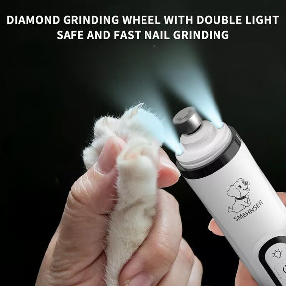 Electric Pet Nail Grinder With LED Light Cat Dogs Nail Clippers USB Rechargeable Paws Nail Cutter Pet Grooming Trimmer Supplies kickpet