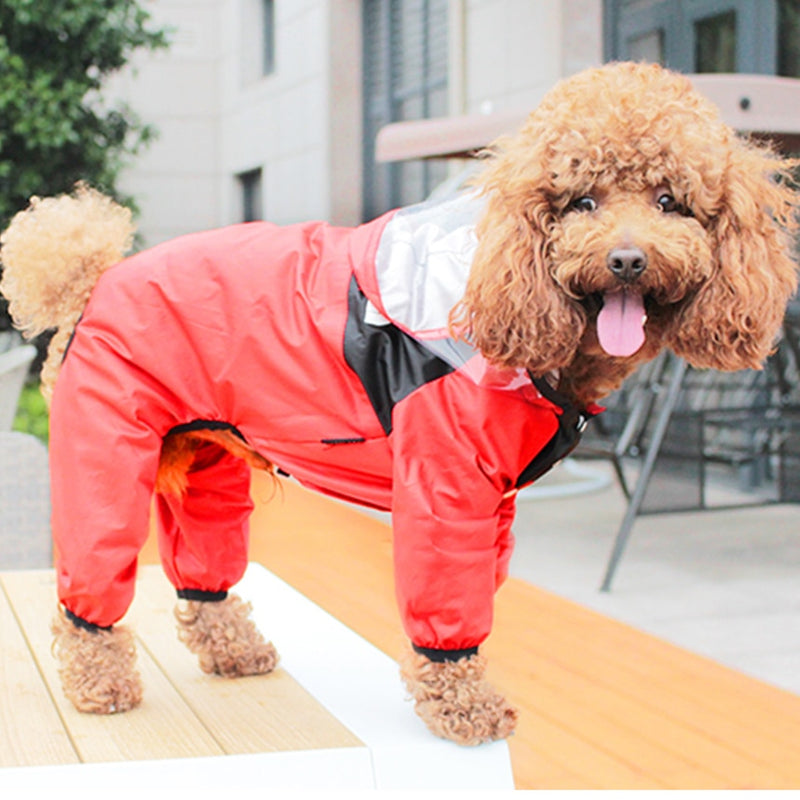 Pet Dog Raincoat Transparent Hooded Jumpsuit Dogs Waterproof Coat Water Resistant Clothes for Dogs Cats Jacket Pet Supplies kickpet