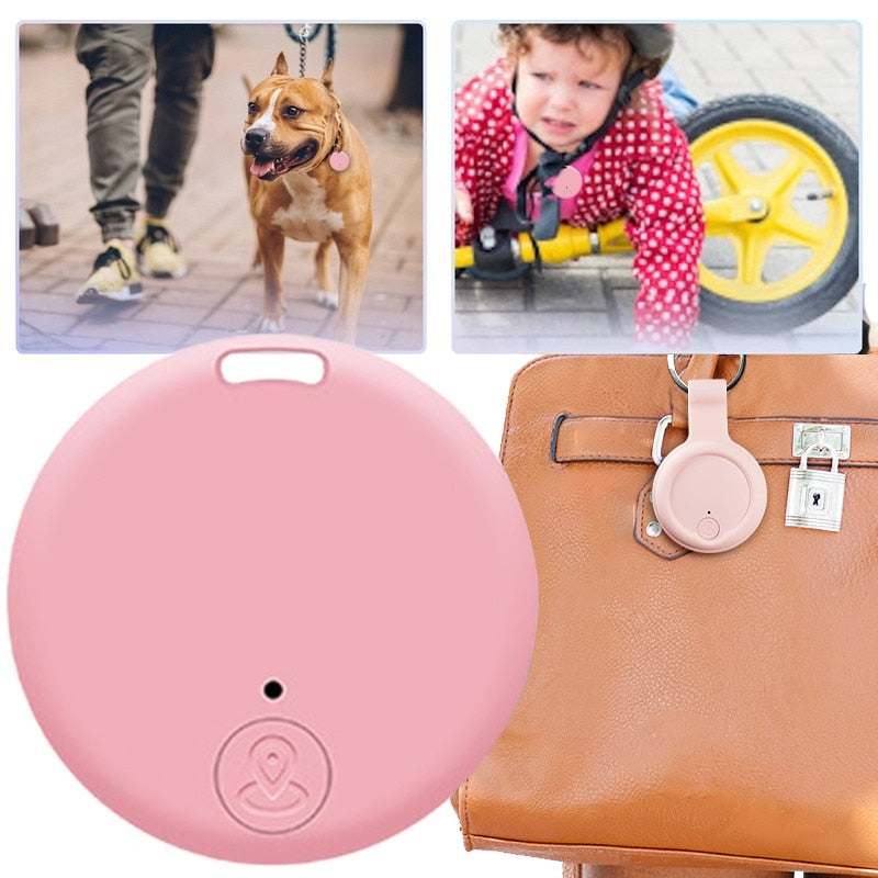 Mini Dog GPS Bluetooth 5.0 Tracker Anti-Lost Device Round Anti-Lost Device Pet Kids Bag Wallet Tracking Smart Finder Locator kickpet