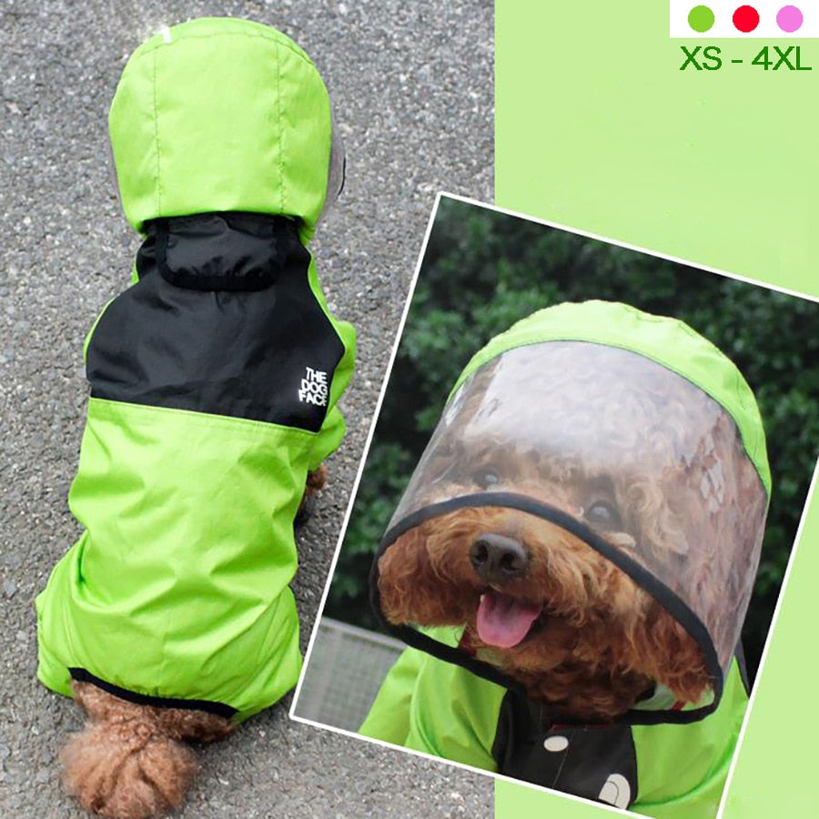 Pet Dog Raincoat Transparent Hooded Jumpsuit Dogs Waterproof Coat Water Resistant Clothes for Dogs Cats Jacket Pet Supplies kickpet