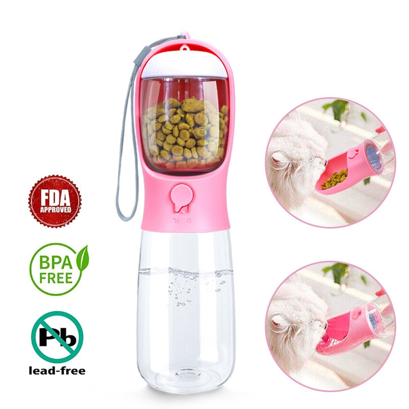 Portable Water Bottle For Dogs Pets Outdoor Drinking Water With Food Storage Dual-Use Bottle Dog Travel Cup Pet Supplies kickpet